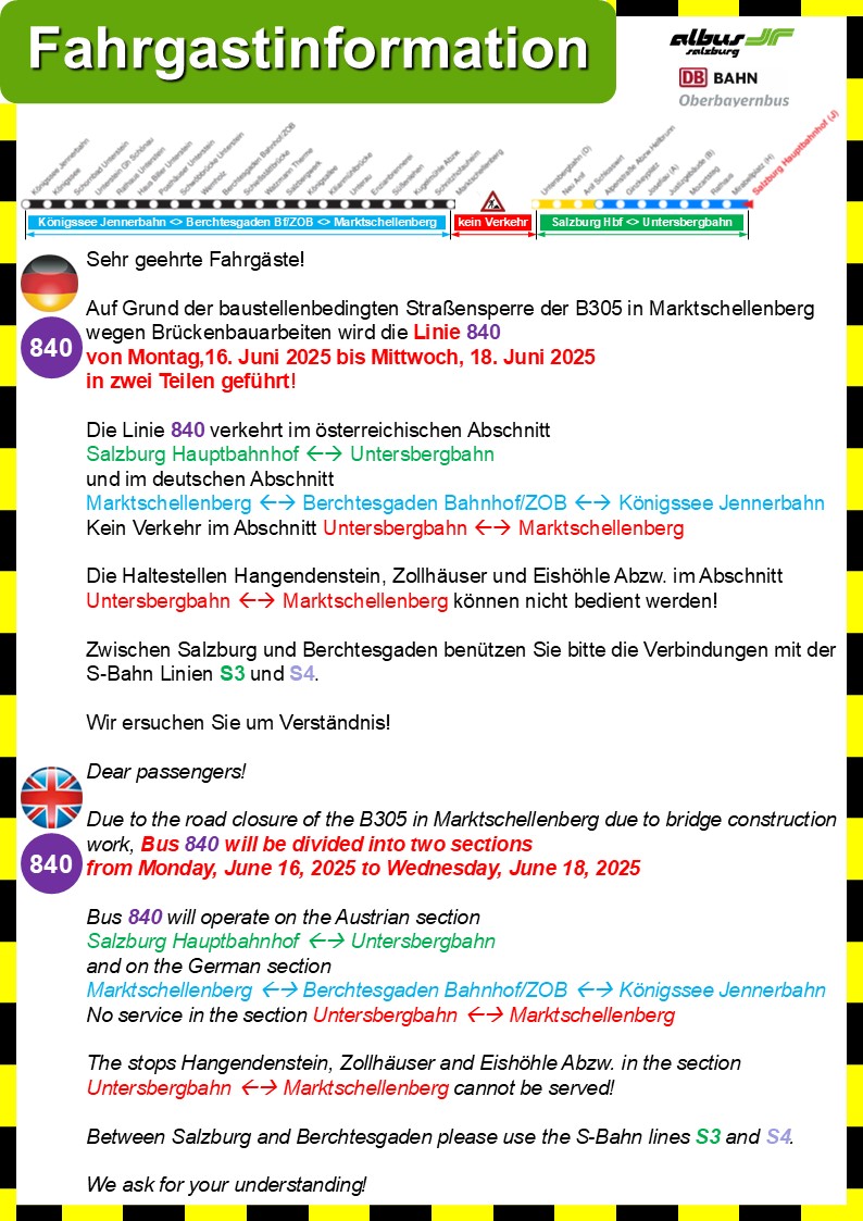 Linie 840 - Kurzführung 16.06.-18.06.2025 - Interruption Fahrgastinformation_Linie840_Kurzführung_16.06.-18.06.2025-Bus_840_Interruption_Information
